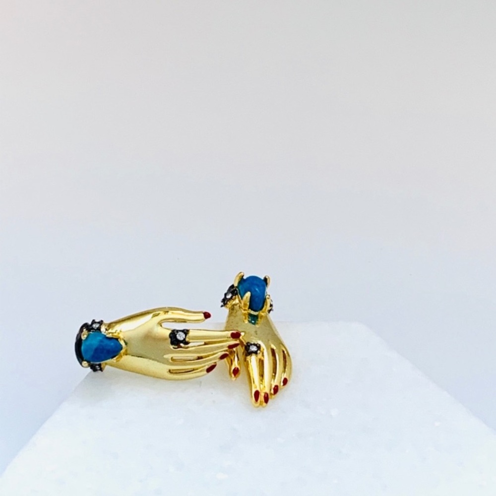 Alexis Bittar Vanitas Victorian Hand Earrings - Picture 10 of 14